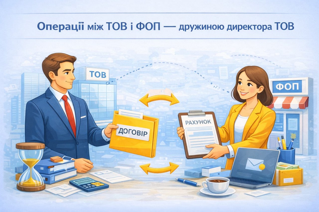 Операції між ТОВ і ФОП — дружиною директора ТОВ